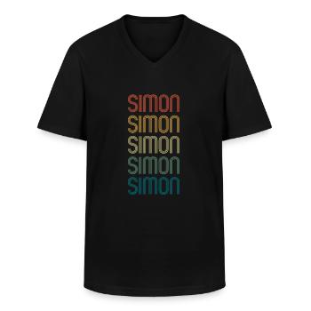 SIMON Vorname Geburtstag Name Spruch - Männer-T-Shirt mit V-Ausschnitt - Schwarz - Vorne - AI Model Male 178 dark (178cm)