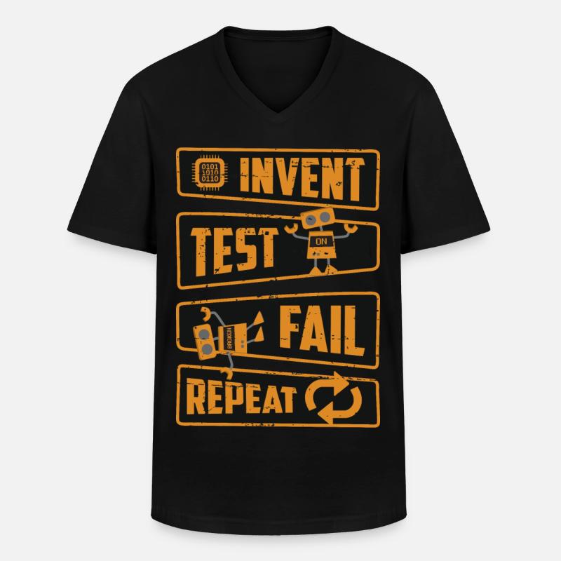 Erfinde Teste Scheitere Wiederhole - Männer-T-Shirt mit V-Ausschnitt - Schwarz