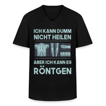 Ich kann dumm nicht heilen aber ich kann Röntgen - Männer-T-Shirt mit V-Ausschnitt - Schwarz - Vorne - AI Model Male 178 dark (178cm)