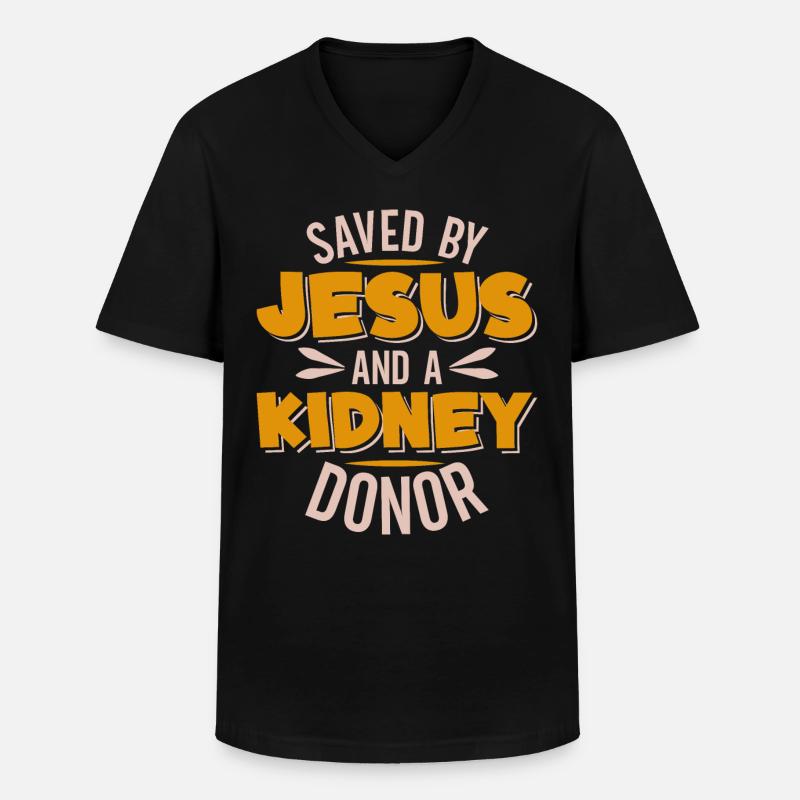 Lebertransplantation Leber-OP Organspender - Männer-T-Shirt mit V-Ausschnitt - Schwarz