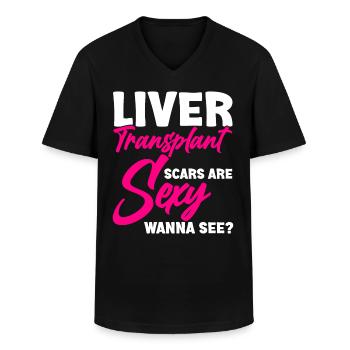 Lebertransplantation Organspender Organspende - Männer-T-Shirt mit V-Ausschnitt - Schwarz - Vorne - AI Model Male 178 dark (178cm)