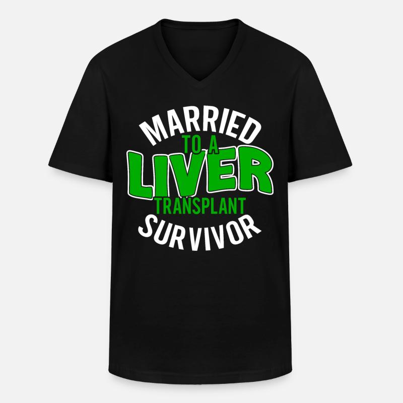 Lebertransplantation Organspender Design - Männer-T-Shirt mit V-Ausschnitt - Schwarz