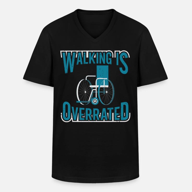 Rollstuhl Beinamputation Bewusstsein Amputation - Männer-T-Shirt mit V-Ausschnitt - Schwarz