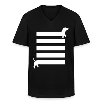 Teckel Cadeau Teckel Propriétaire Dachshund Dicton - T-shirt col V Homme - noir - Devant - AI Model Male 178 dark (178cm)