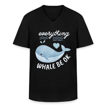 Kawaii-Wal lustiger Walfisch Motivationsspruch Pun - Männer-T-Shirt mit V-Ausschnitt - Schwarz - Vorne - AI Model Male 178 dark (178cm)