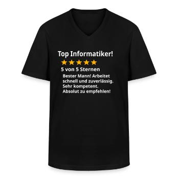 Bester Informatiker Spruch Lustig Informatiker - Männer-T-Shirt mit V-Ausschnitt - Schwarz - Vorne - AI Model Male 178 dark (178cm)