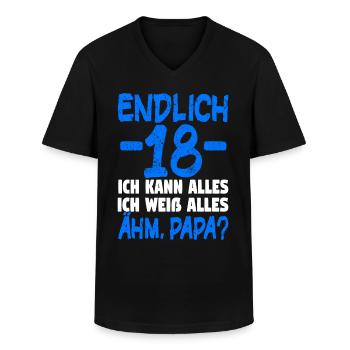 18 Endlich 18. Geburtstag Geschenk 18. - Männer-T-Shirt mit V-Ausschnitt - Schwarz - Vorne - AI Model Male 178 dark (178cm)