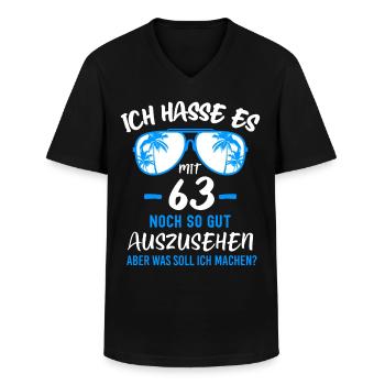 63. Geburtstag 63 - Männer-T-Shirt mit V-Ausschnitt - Schwarz - Vorne - AI Model Male 178 dark (178cm)