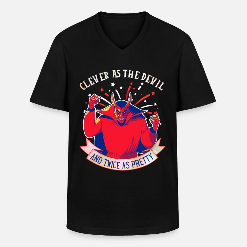 Teufel-Devil lustiger Spruch, Comic Style - Männer-T-Shirt mit V-Ausschnitt - Schwarz