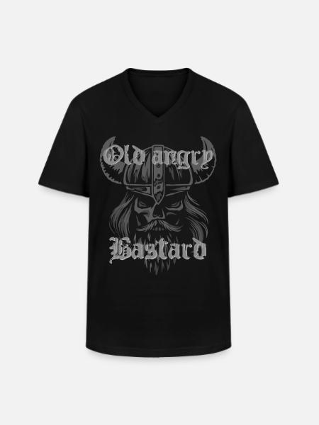 Old angry Bastard - Männer-T-Shirt mit V-Ausschnitt - Schwarz