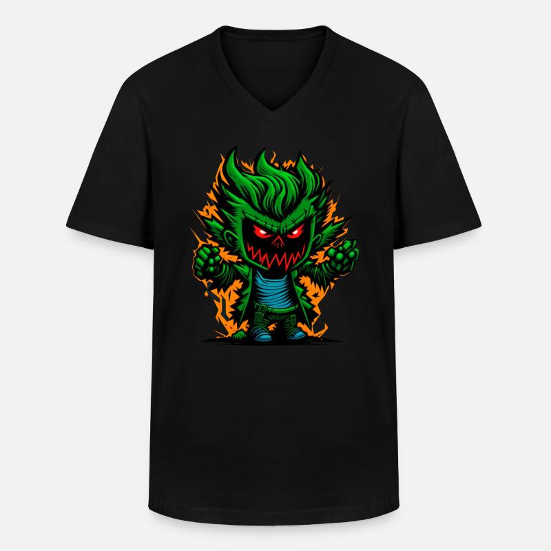 Graffiti Halloween Zombie Kid - Männer-T-Shirt mit V-Ausschnitt - Schwarz