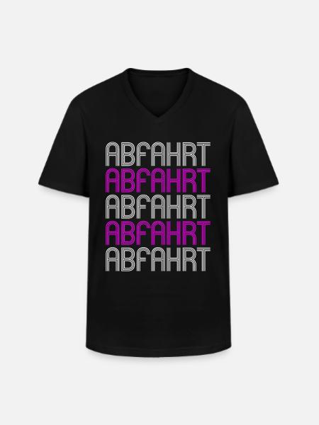 Abfahrt - Männer-T-Shirt mit V-Ausschnitt - Schwarz