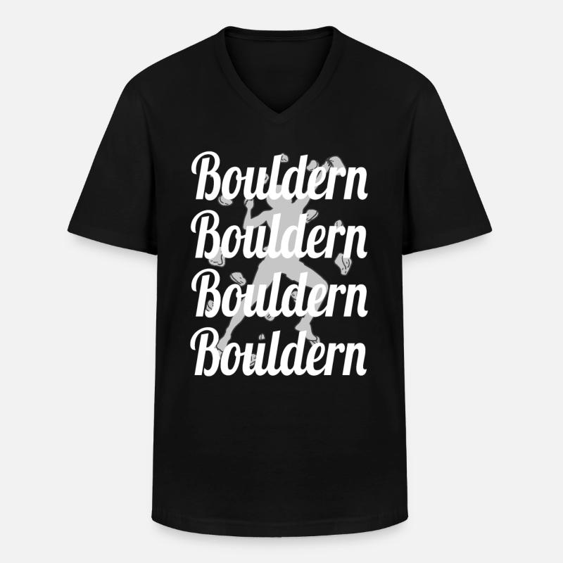 Bouldern Boulder Klettern Boulderer Bouldering - Männer-T-Shirt mit V-Ausschnitt - Schwarz