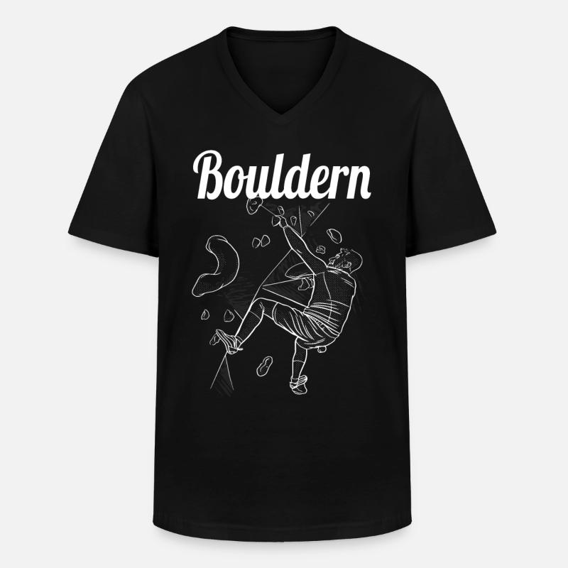 Bouldern Boulder Klettern Boulderer Bouldering - Männer-T-Shirt mit V-Ausschnitt - Schwarz