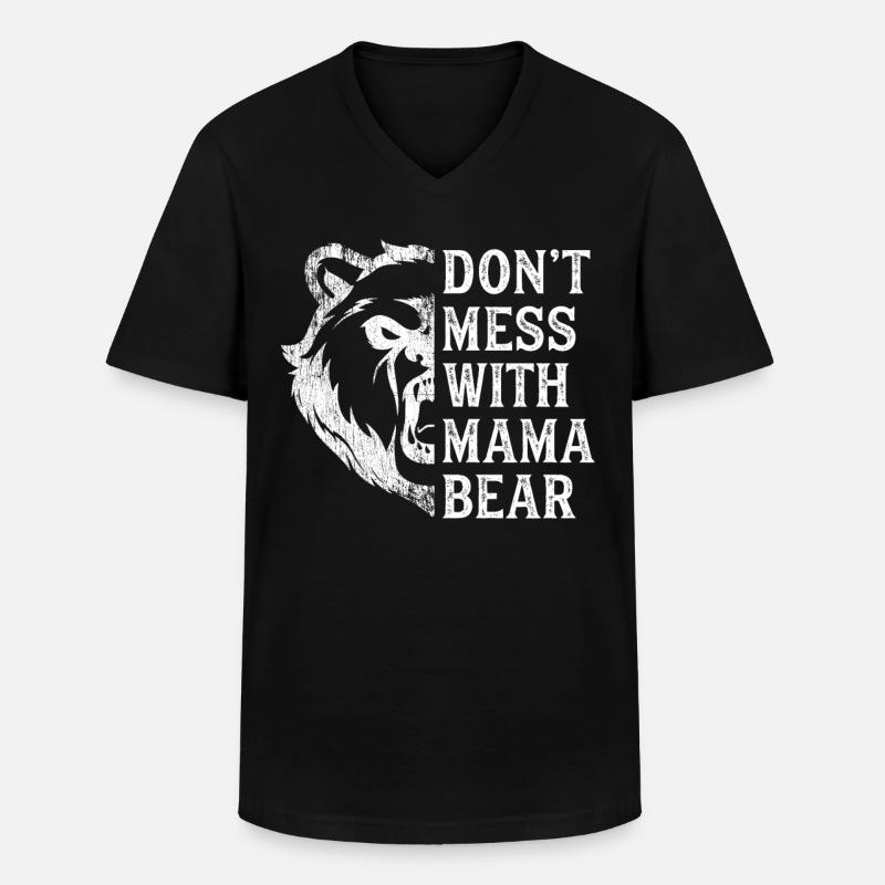 Mama Bear - Männer-T-Shirt mit V-Ausschnitt - Schwarz