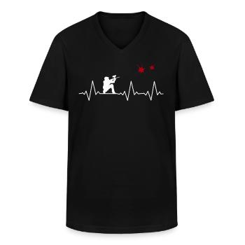 Paintball - Männer-T-Shirt mit V-Ausschnitt - Schwarz - Vorne - AI Model Male 178 dark (178cm)