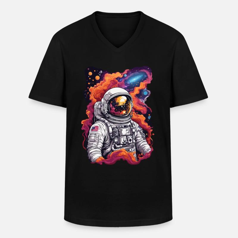 Kosmische Entdeckung Astronaut im Weltall - Männer-T-Shirt mit V-Ausschnitt - Schwarz
