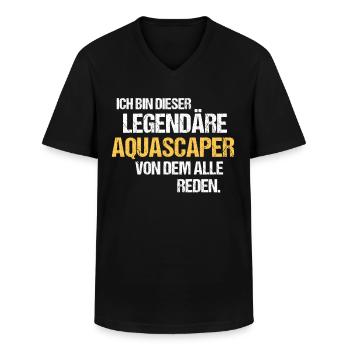 Aquascaper Legende Aquascaping - Männer-T-Shirt mit V-Ausschnitt - Schwarz - Vorne - AI Model Male 178 dark (178cm)
