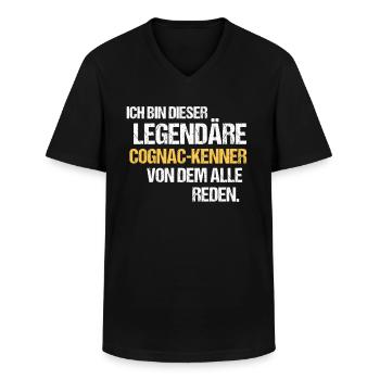 Cognac-Kenner Legende Cognac-Verkostung - Männer-T-Shirt mit V-Ausschnitt - Schwarz - Vorne - AI Model Male 178 dark (178cm)