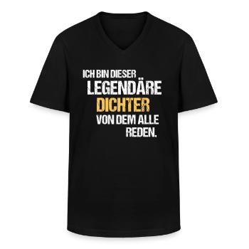 Dichter Legende Poesie schreiben - Männer-T-Shirt mit V-Ausschnitt - Schwarz - Vorne - AI Model Male 178 dark (178cm)