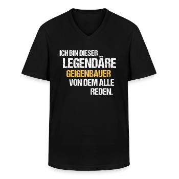 Geigenbauer Legende Geigenbau - Männer-T-Shirt mit V-Ausschnitt - Schwarz - Vorne - AI Model Male 178 dark (178cm)