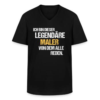 Maler Legende Malen - Männer-T-Shirt mit V-Ausschnitt - Schwarz - Vorne - AI Model Male 178 dark (178cm)