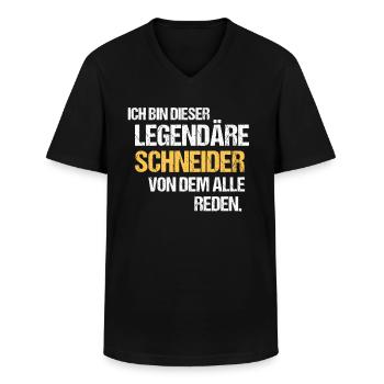 Schneider Legende Schneider - Männer-T-Shirt mit V-Ausschnitt - Schwarz - Vorne - AI Model Male 178 dark (178cm)