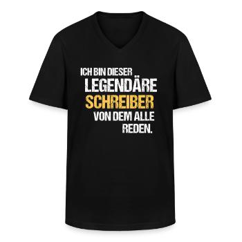 Schreiber Legende Schreiben - Männer-T-Shirt mit V-Ausschnitt - Schwarz - Vorne - AI Model Male 178 dark (178cm)