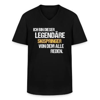 Skispringer Legende Skispringen - Männer-T-Shirt mit V-Ausschnitt - Schwarz - Vorne - AI Model Male 178 dark (178cm)