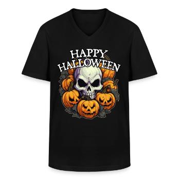 Halloween Happy Halloween - Männer-T-Shirt mit V-Ausschnitt - Schwarz - Vorne - AI Model Male 178 dark (178cm)