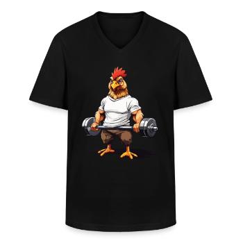 Musculation Musculaire Fitness Fun Design - T-shirt col V Homme - noir - Devant - AI Model Male 178 dark (178cm)
