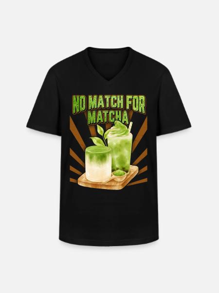 Thé Matcha, Matcha Latte Dicton Drôle, Jeu De Mots - T-shirt col V Homme - noir
