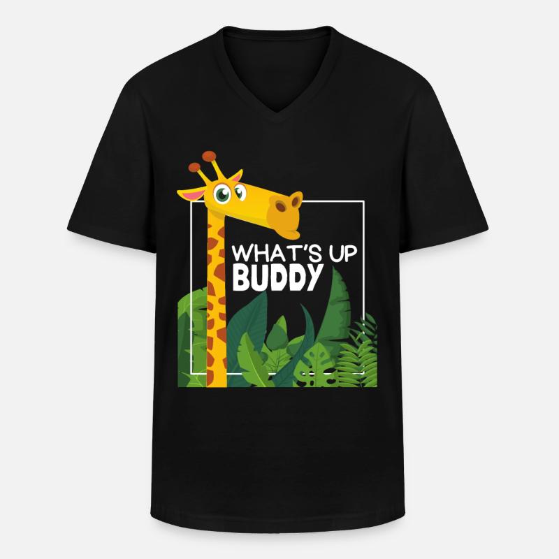 Lustige Giraffe, Comic Stil, Spruch - Männer-T-Shirt mit V-Ausschnitt - Schwarz