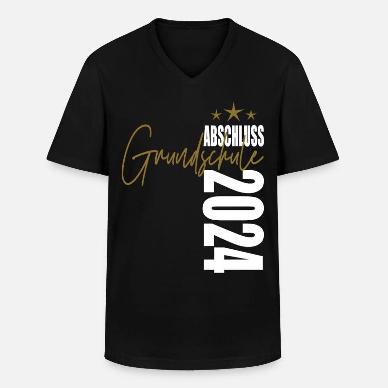 Abschluss 2024 Grundschule - Männer-T-Shirt mit V-Ausschnitt - Schwarz