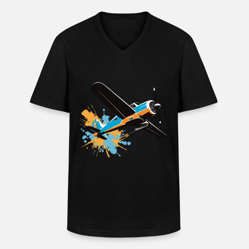 Modellflugzeug Pilot Flugzeug Hobby Design - Männer-T-Shirt mit V-Ausschnitt - Schwarz