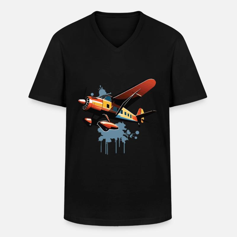 Modellflugzeug Pilot Flugzeug Hobby Design - Männer-T-Shirt mit V-Ausschnitt - Schwarz