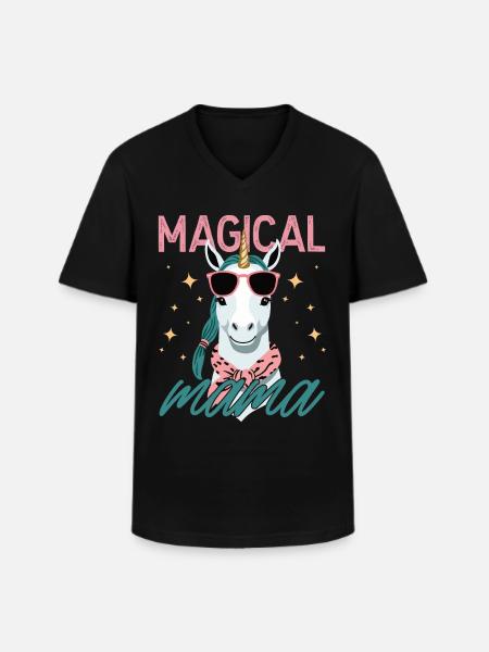 Magical Mom Stylish Unicorn Wife Funny Mom - Men's V-Neck T-Shirt - black