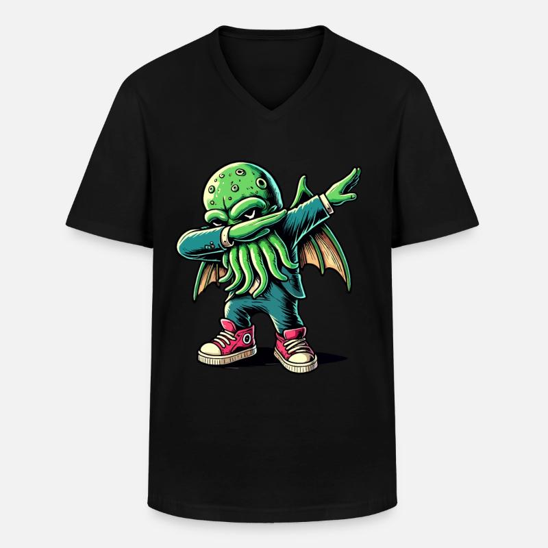Lustiger Dabbender Cthulhu Dabbing Design - Männer-T-Shirt mit V-Ausschnitt - Schwarz