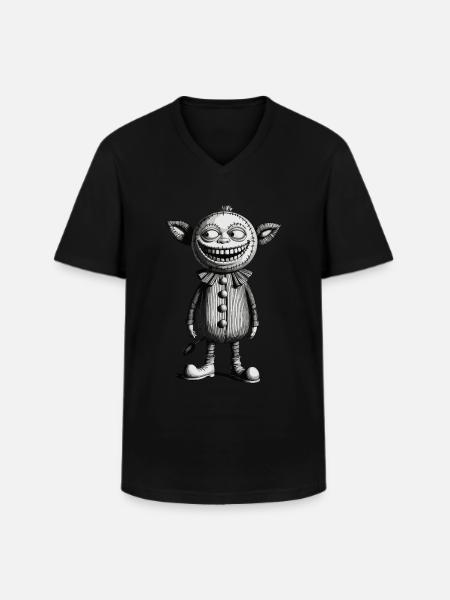 Gruseliges Monster Design Halloween Gnome Outfit - Männer-T-Shirt mit V-Ausschnitt - Schwarz