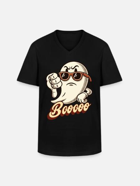 Booing Ghost Funny Ghost Design - Men's V-Neck T-Shirt - black