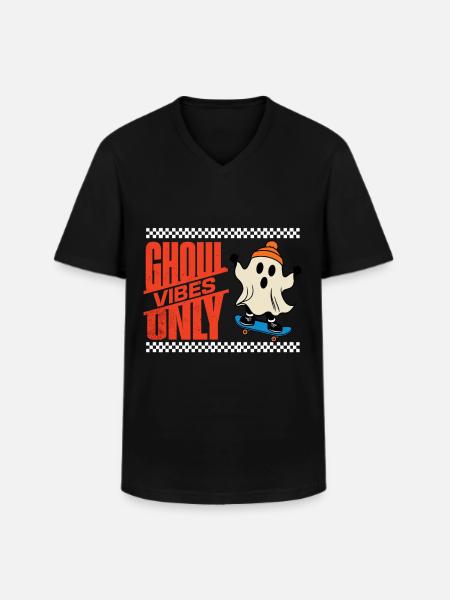 Scary Halloween Ghost Funny Saying - Men's V-Neck T-Shirt - black
