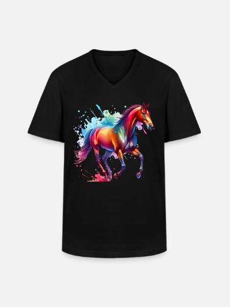Irisches Zugpferd Geschenk Pferd - Männer-T-Shirt mit V-Ausschnitt - Schwarz