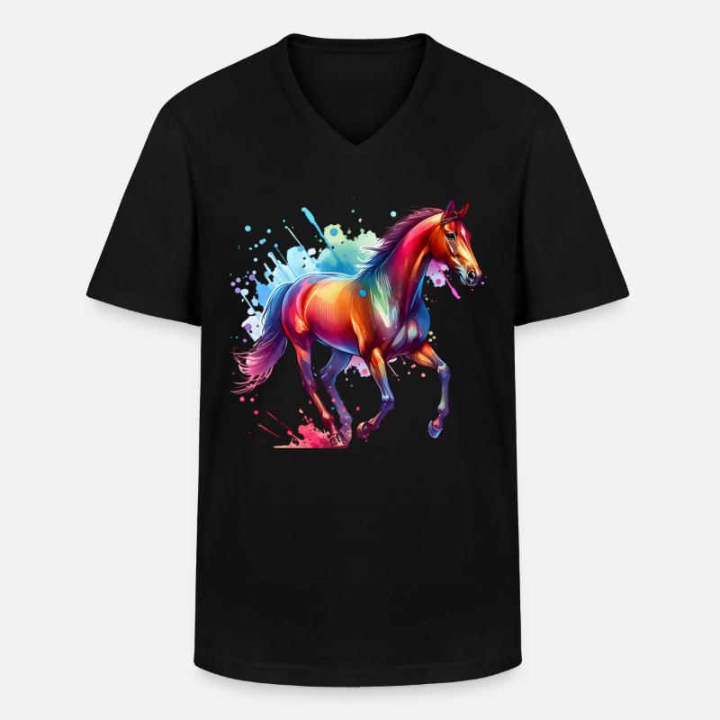 Irisches Zugpferd Geschenk Pferd - Männer-T-Shirt mit V-Ausschnitt - Schwarz