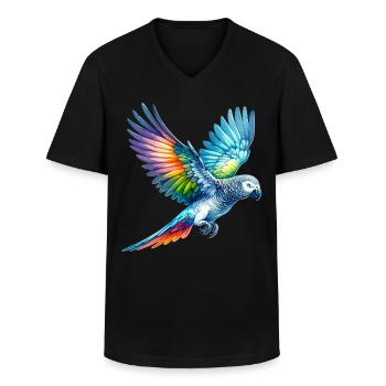 Graupapagei Geschenk - Männer-T-Shirt mit V-Ausschnitt - Schwarz - Vorne - AI Model Male 178 dark (178cm)