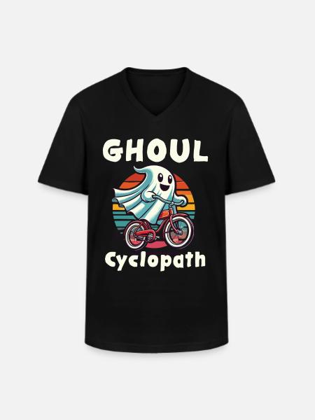 Ghoul Cyclopath Retro Ghost Driver - Men's V-Neck T-Shirt - black