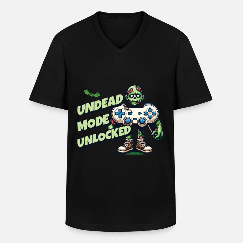 Zombie Gaming Controller: Untoter Modus - Männer-T-Shirt mit V-Ausschnitt - Schwarz