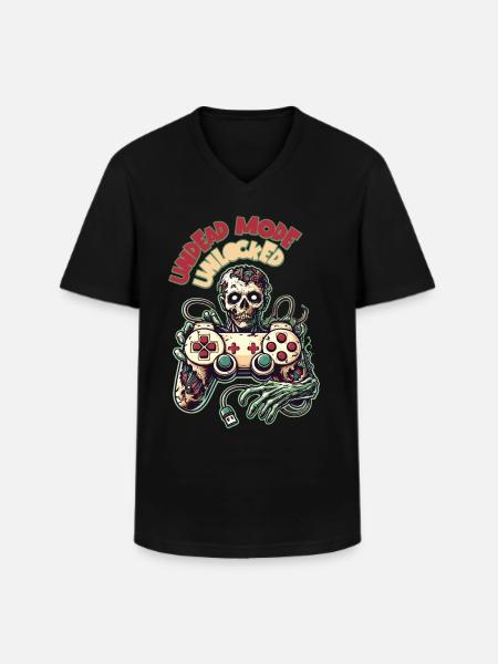 Zombie Gaming Controller Undead Mode - Men's V-Neck T-Shirt - black