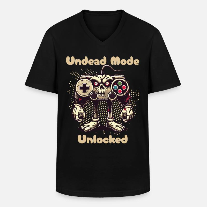 Zombie Gaming Controller Mode Unleashed - Men's V-Neck T-Shirt - black
