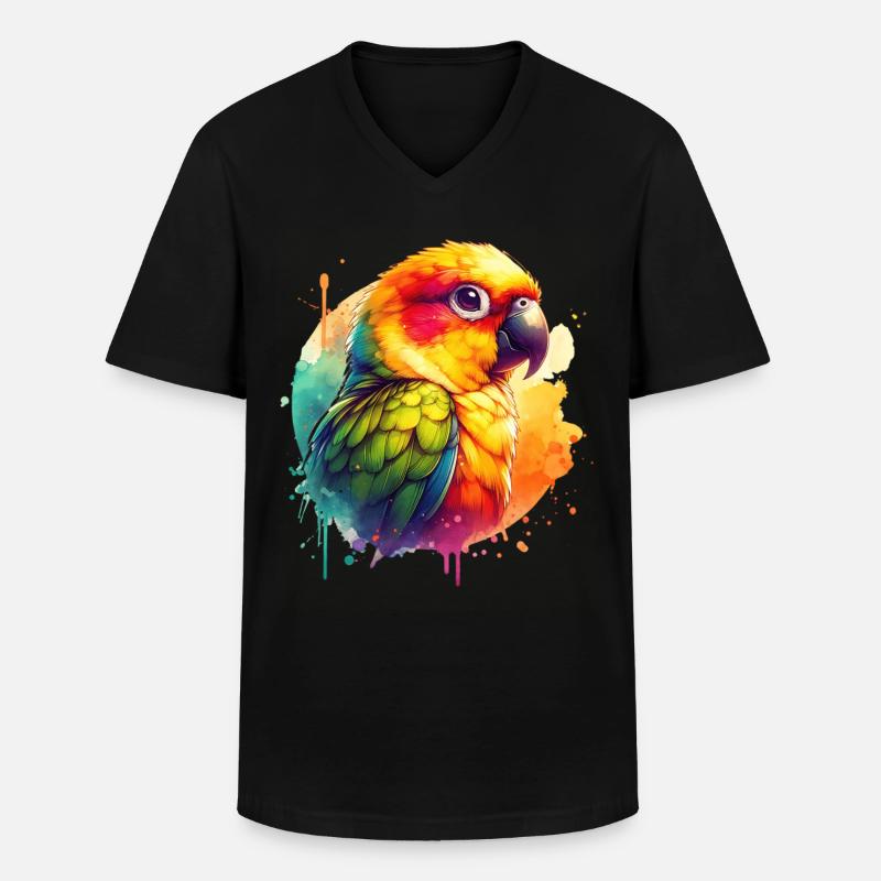 Gelbkopfsittich Geschenk - Männer-T-Shirt mit V-Ausschnitt - Schwarz