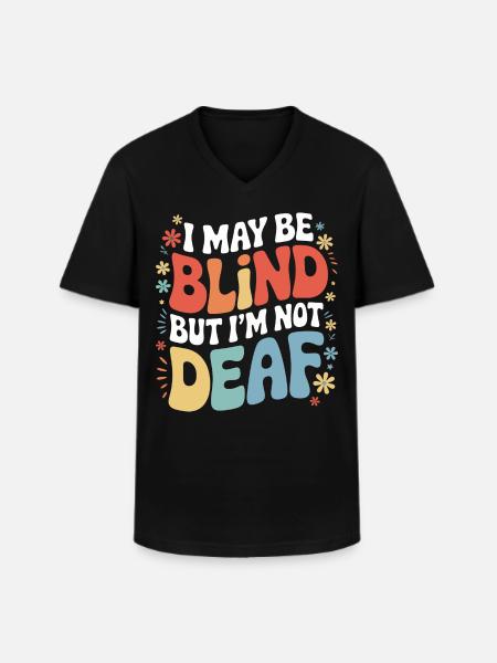 Blind blindness Visually impaired people - Men's V-Neck T-Shirt - black